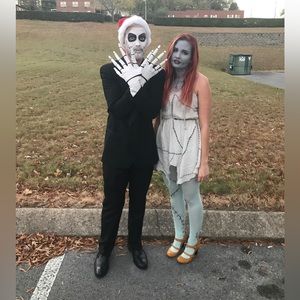 Sally tights and DIY dress for Halloween Costume